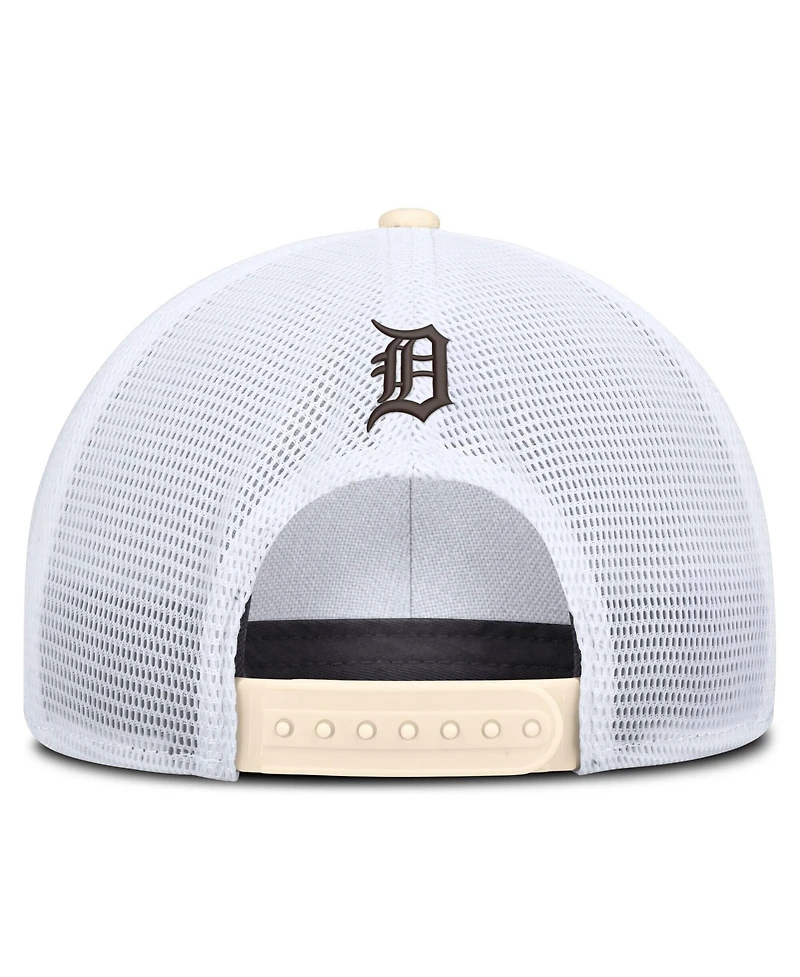Nike Men's Natural/White Detroit Tigers Rise Dri-fit Trucker Adjustable Hat