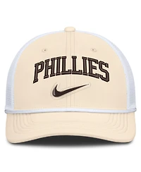 Nike Men's Natural/White Philadelphia Phillies Rise Dri-fit Trucker Adjustable Hat