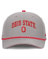 Nike Men's and Women's Gray Ohio State Buckeyes Primetime Rise Rope Adjustable Hat