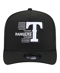 New Era Men's Black Texas Rangers Motion A-Frame 9FIFTY Snapback Hat