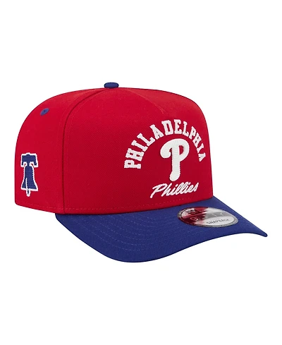 New Era Men's Red/Royal Philadelphia Phillies Arched A-Frame 9FIFTY Adjustable Hat
