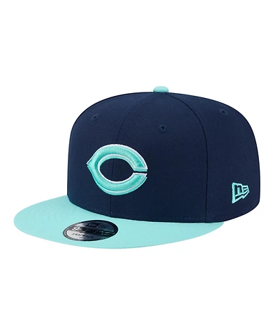 New Era Men's Navy/Turquoise Cincinnati Reds 2-Tone Color Pack 9FIFTY Snapback Hat