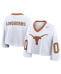 Nike Women's White Texas Longhorns Oversized Logo Cropped Fashion Jersey