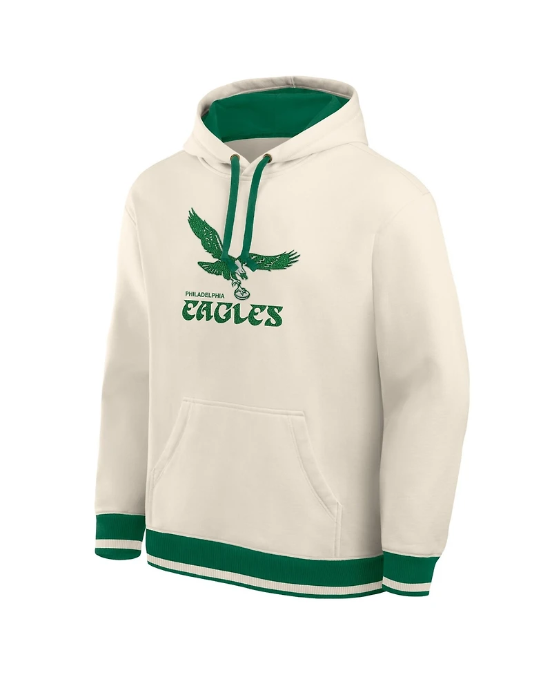 Fanatics Men's Cream Philadelphia Eagles Chenille Heavyweight Fleece Hoodie
