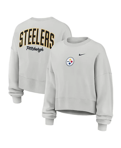 Nike Women's Gray Pittsburgh Steelers Oversized Primetime Phoenix Fleece Sweatshirt