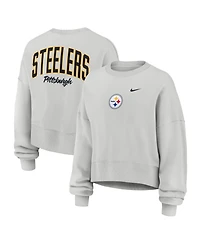 Nike Women's Gray Pittsburgh Steelers Oversized Primetime Phoenix Fleece Sweatshirt