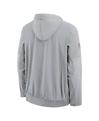 Nike Men's Silver Detroit Lions Sideline Logo Glory Anorak Half-Zip Hoodie