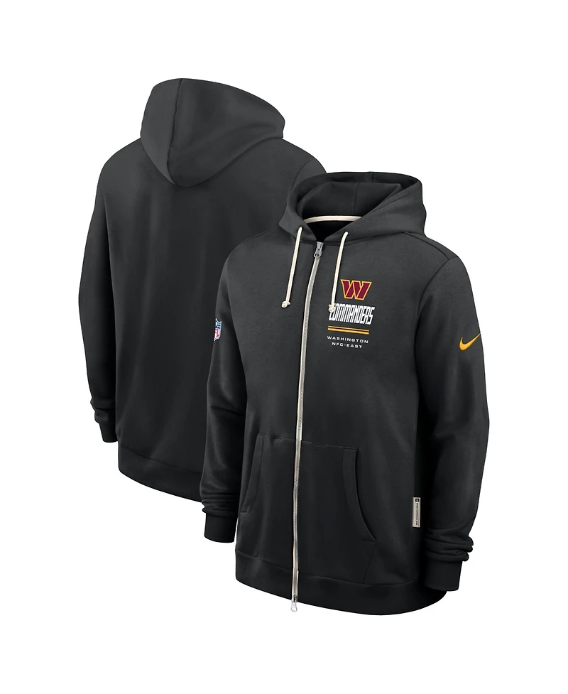 Nike Men's Black Washington Commanders Sideline Standard Issue Quarterback Scramble Dri-fit Full-Zip Hoodie