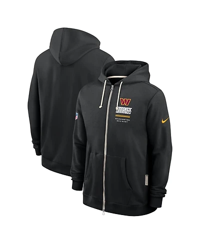 Nike Men's Black Washington Commanders Sideline Standard Issue Quarterback Scramble Dri-fit Full-Zip Hoodie