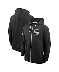 Nike Men's Black Washington Commanders Sideline Standard Issue Quarterback Scramble Dri-fit Full-Zip Hoodie