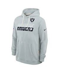 Nike Men's Silver Las Vegas Raiders Sideline Standard Issue Top Prospect Dri-fit Hoodie