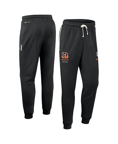 Nike Men's Black Cincinnati Bengals Sideline Standard Issue Touchback Kick Dri-fit Taper Pants