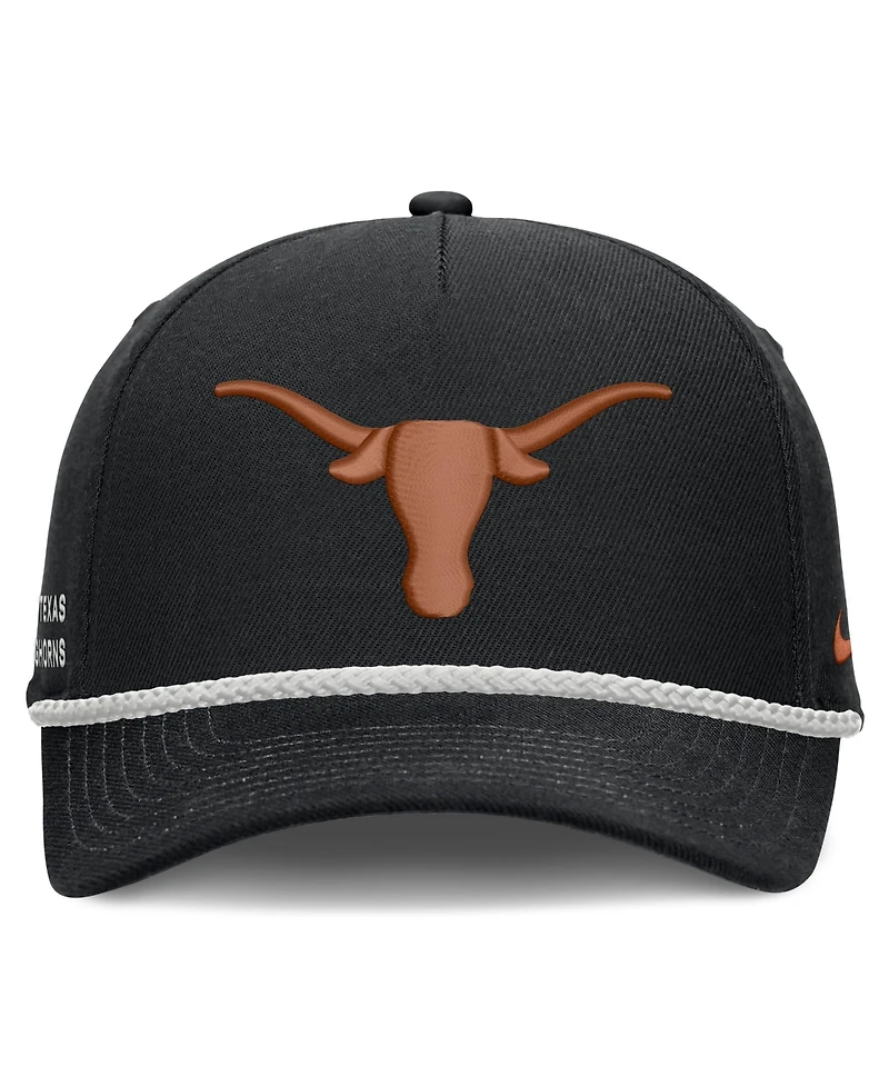 Nike Men's and Women's Black Texas Longhorns Rope Rise Adjustable Hat