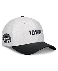 Nike Men's and Women's White/Black Iowa Hawkeyes Primetime Rise Adjustable Hat