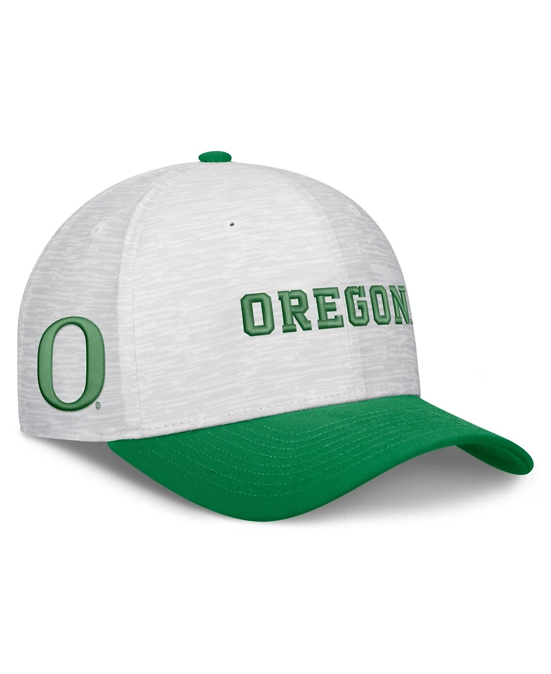 Nike Men's and Women's White/Green Oregon Ducks Primetime Rise Adjustable Hat