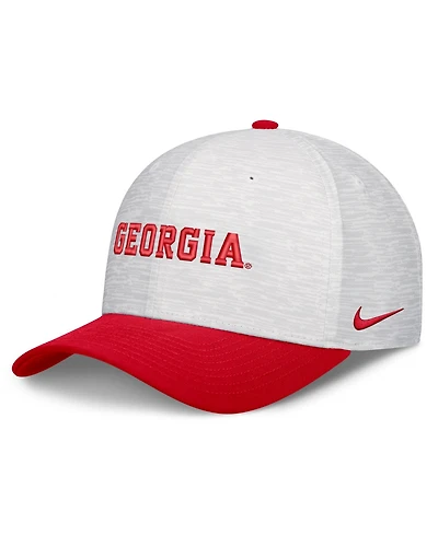 Nike Men's and Women's White/Red Georgia Bulldogs Primetime Rise Adjustable Hat