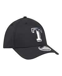 New Era Men's Black Texas Rangers Metallic 39THIRTY M-Crown Flex Hat