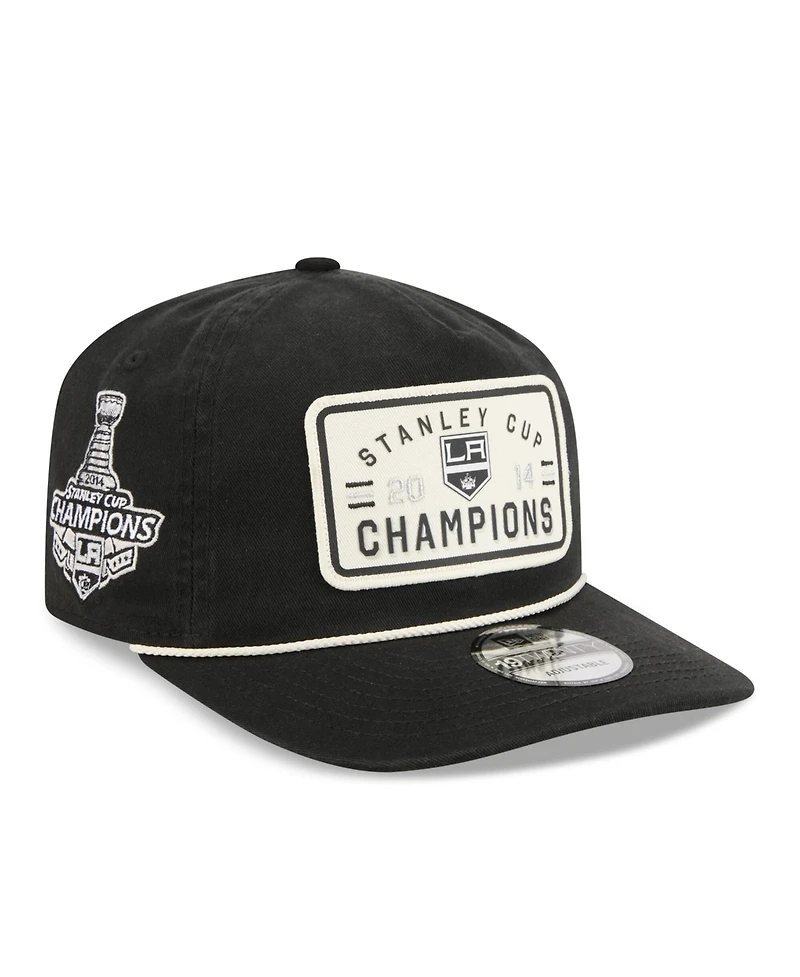 New Era Men's Black Los Angeles Kings Throwback Stanley Cup Champions Side Patch 19TWENTY Adjustable Hat