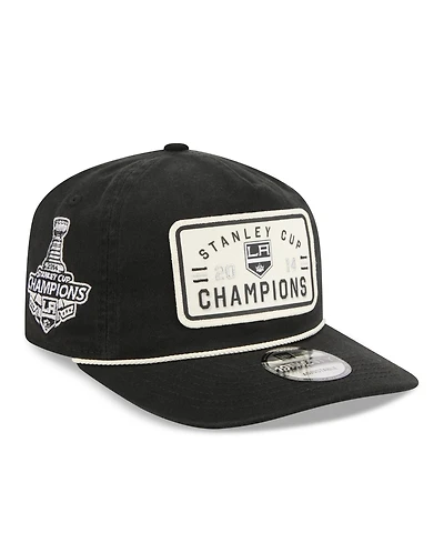 New Era Men's Black Los Angeles Kings Throwback Stanley Cup Champions Side Patch 19TWENTY Adjustable Hat