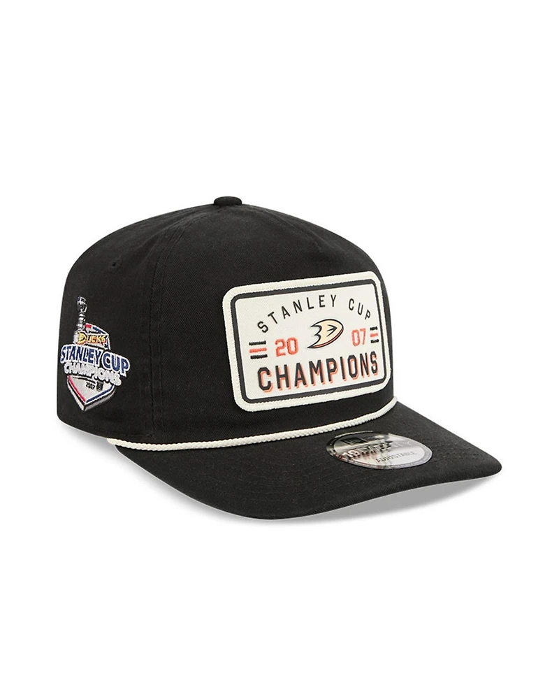 New Era Men's Black Anaheim Ducks Throwback Stanley Cup Champions Side Patch 19TWENTY Adjustable Hat