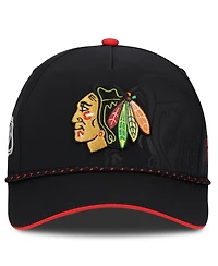 Fanatics Men's Black Chicago Blackhawks On Stage Podium A-Frame Adjustable Hat