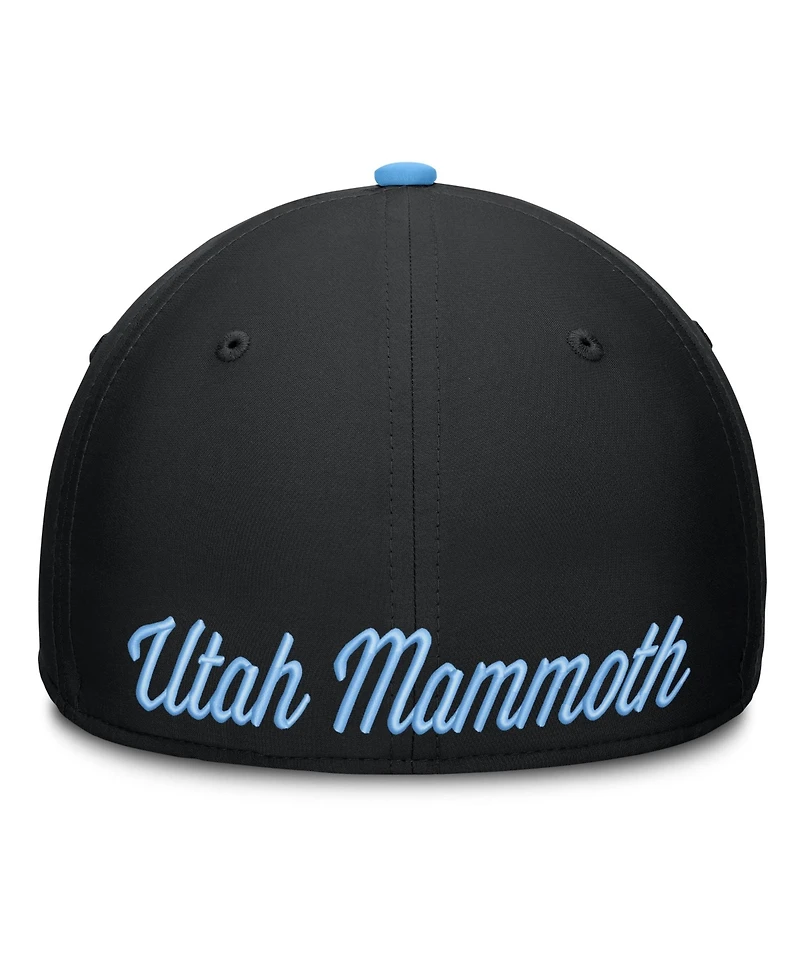 Fanatics Men's Black/Light Blue Utah Mammoth Flex Fit Hat