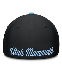 Fanatics Men's Black/Light Blue Utah Mammoth Flex Fit Hat