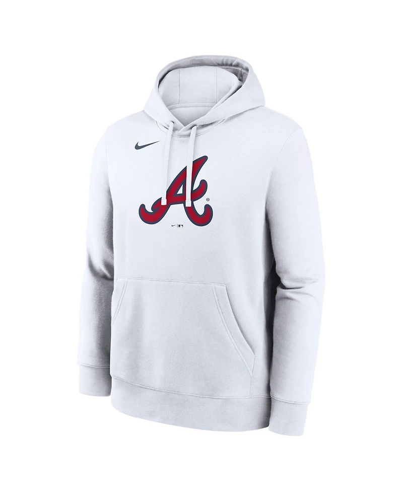 Nike Men's White Atlanta Braves Logo Club Hoodie