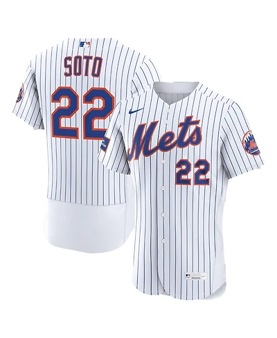 Nike Men's Juan Soto White New York Mets Home Authentic Sponsor Patch Jersey