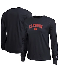 Champion Women's Black Clemson Tigers Arch Over Logo Long Sleeve T-Shirt