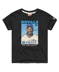 Homage Big Boys and Girls Bo Jackson Charcoal Kansas City Royals Topps Baseball Card Tri-Blend T-Shirt