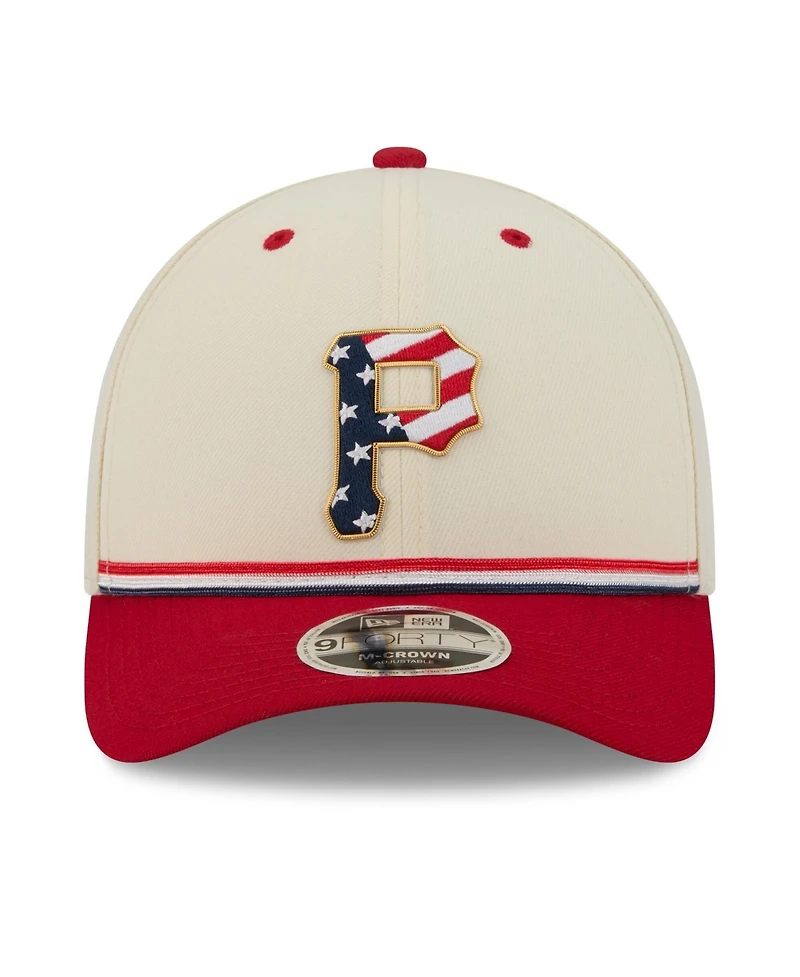 New Era Big Boys and Girls Cream/Red Pittsburgh Pirates Usa 250 9FORTY M-Crown Adjustable Hat