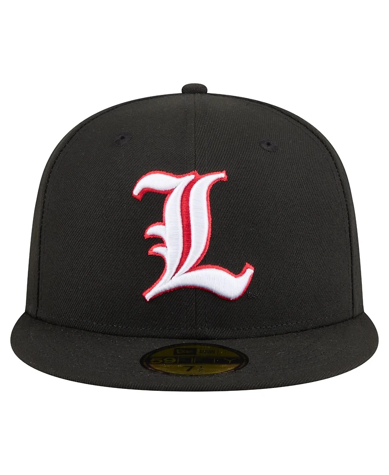 New Era Men's Black Louisville Cardinals On-Field Baseball Fitted Hat