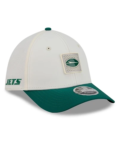 New Era Men's Cream/Green York Jets 2026 Nfl Training Camp 39THIRTY Flex Hat