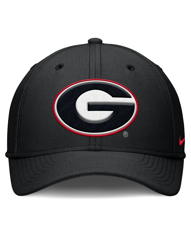 Nike Men's Black Georgia Bulldogs Rise Swoosh Dri-fit Flex Hat
