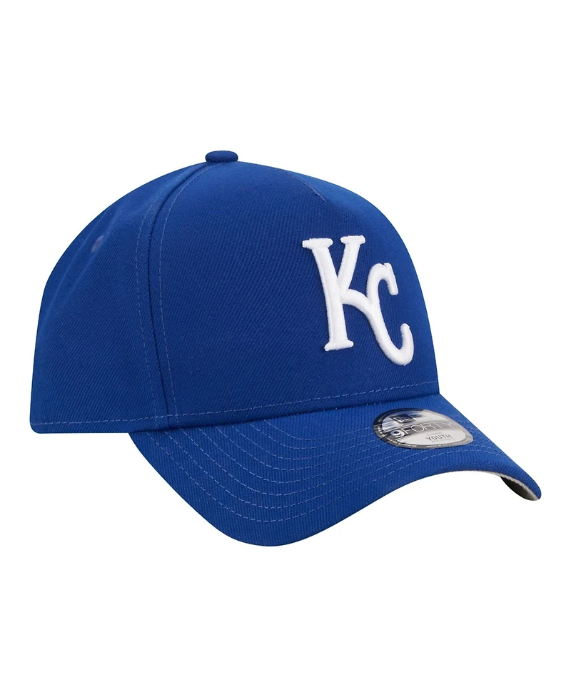 New Era Big Boys and Girls Royal Kansas City Royals 9FORTY A-Frame Adjustable Hat