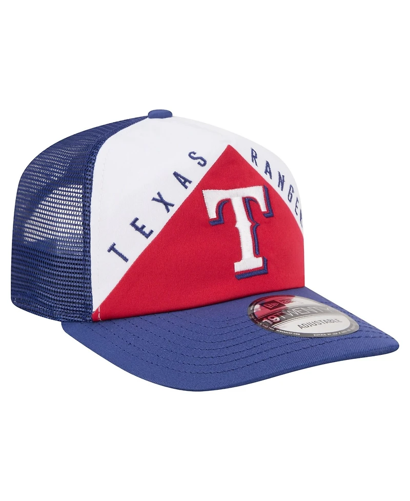 New Era Men's White/Royal Texas Rangers Retro Cut 19TWENTY Adjustable Trucker Hat