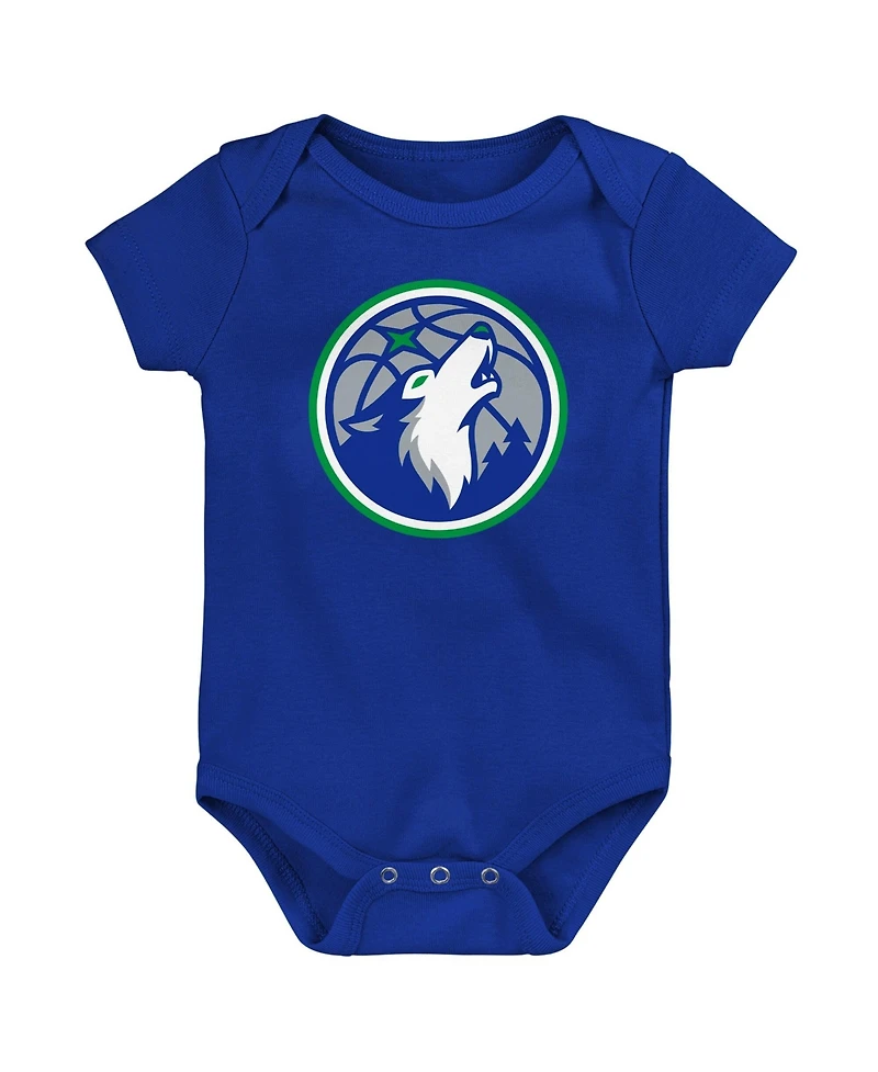 Outerstuff Baby Boys and Girls Blue Minnesota Timberwolves Primary Logo Bodysuit