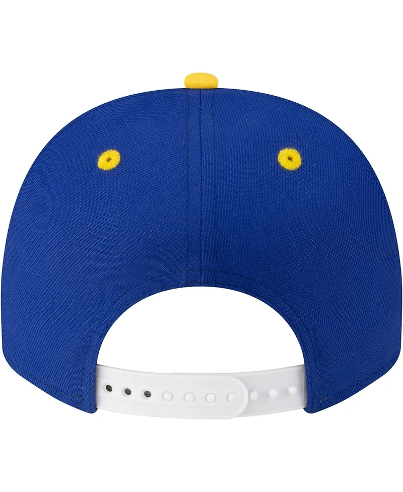New Era Men's Royal/Gold Golden State Warriors 80s Throwback A-Frame 9FIFTY Snapback Hat