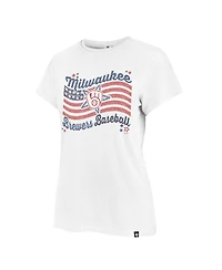 '47 Brand Women's White Milwaukee Brewers Americana Regional Frankie T-Shirt