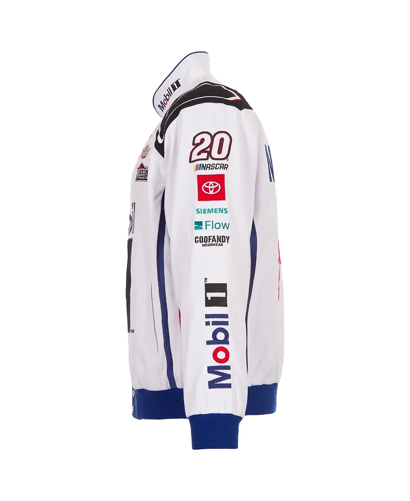 Jh Design Men's White Christopher Bell 2026 Mobil #1 Full-Snap Twill Racing Jacket