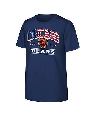 Nfl Big Boys and Girls Navy Chicago Bears Americana Arch T-Shirt