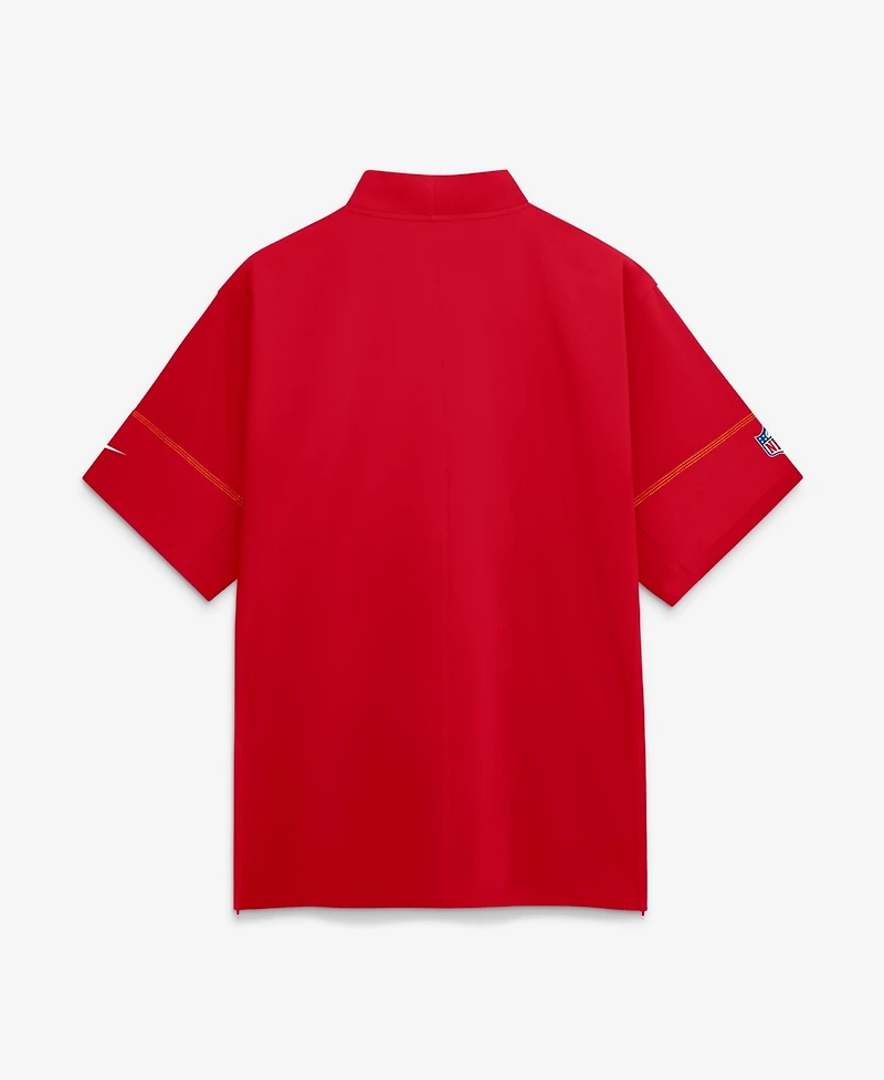 Nike Men's Red Kansas City Chiefs Sideline Short Sleeve Quarter-Zip Coaches Jacket