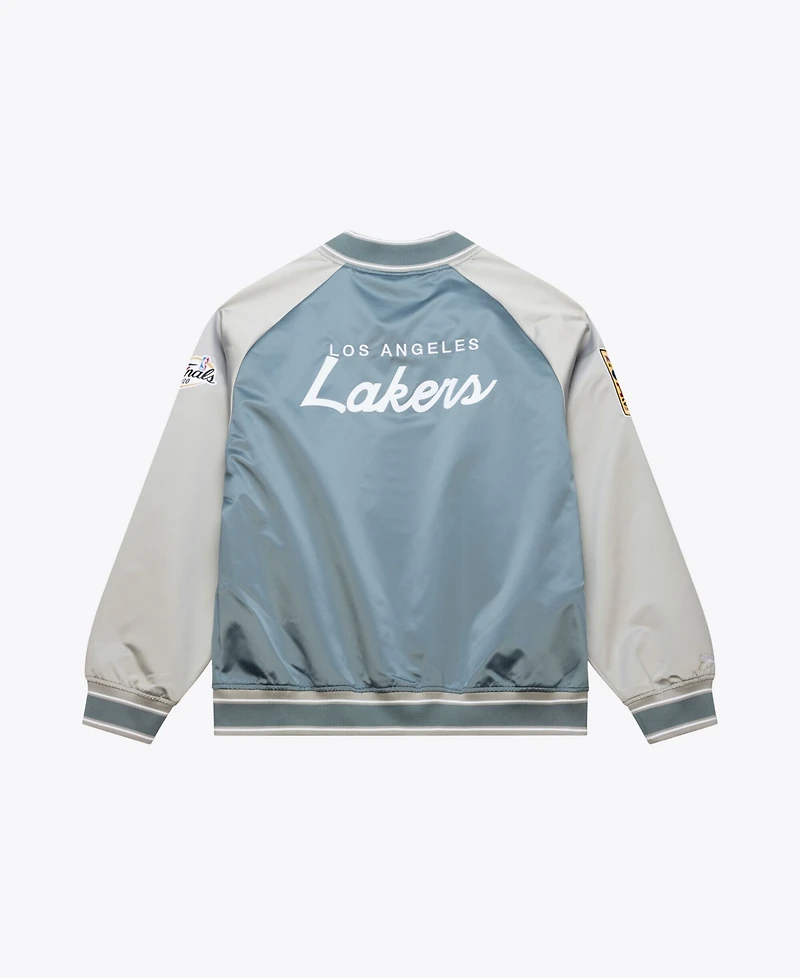 Mitchell & Ness Men's Blue/Silver Los Angeles Lakers Thunderstorm Lightweight Satin Full-Snap Jacket