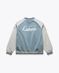 Mitchell & Ness Men's Blue/Silver Los Angeles Lakers Thunderstorm Lightweight Satin Full-Snap Jacket