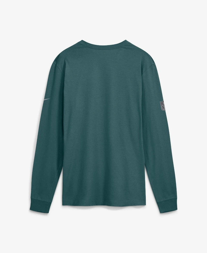 Nike Men's Midnight Green Philadelphia Eagles Sideline Bold Arch Star Dri-fit Long Sleeve T-Shirt