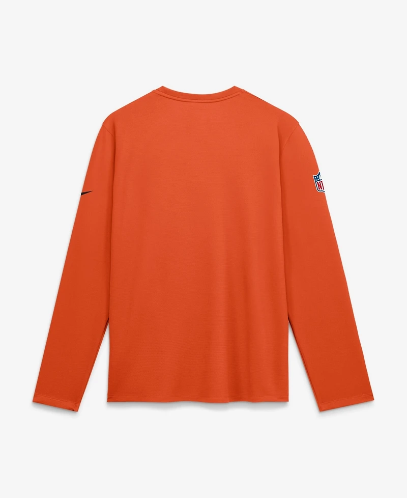 Nike Men's Orange Cincinnati Bengals Sideline Coaches Uv Dri-fit Long Sleeve Shirt