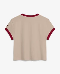 Nike Women's Cream Washington Commanders Rewind Ringer Mod Cropped T-Shirt