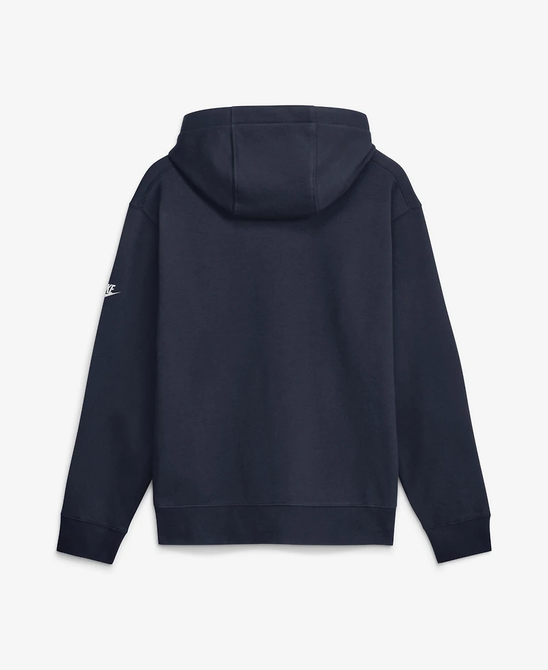 Nike Men's Navy Chicago Bears Short Pass Rewind Club Fleece Hoodie