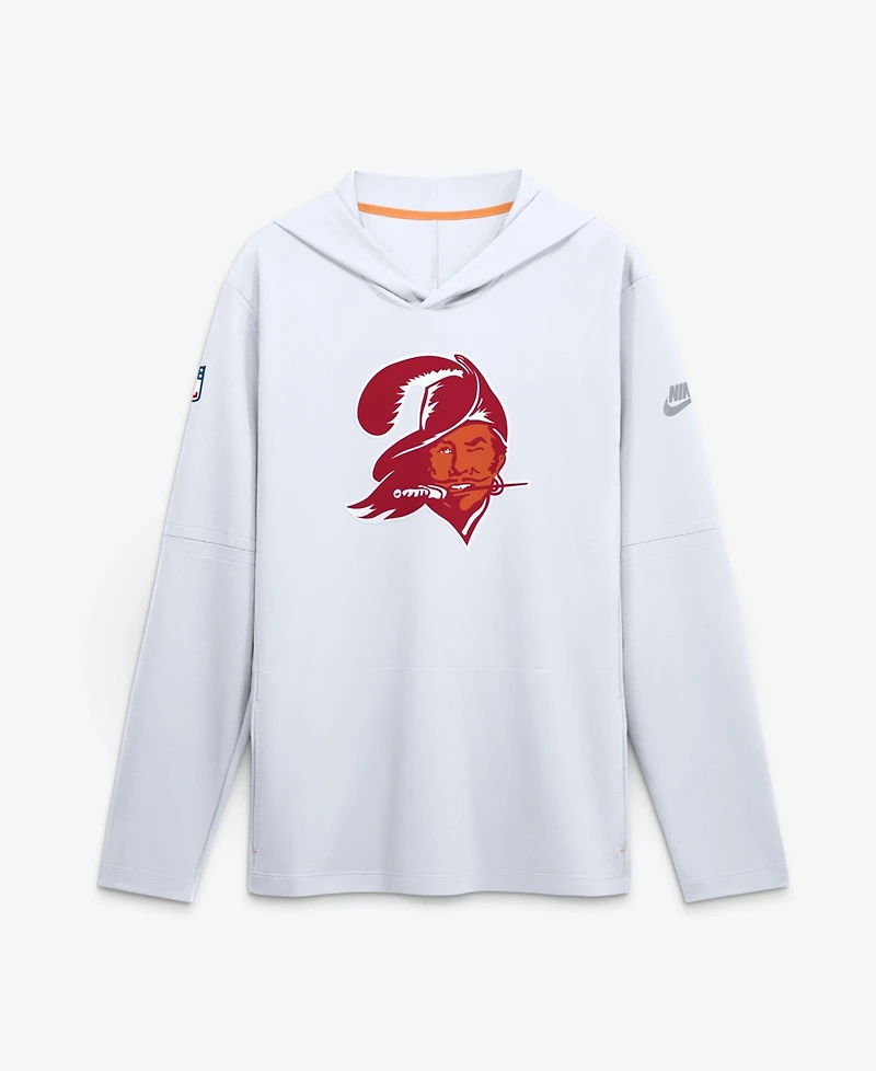 Nike Men's White Tampa Bay Buccaneers Sideline Alternate Lightweight Long Sleeve Hooded Dri-fit T-Shirt